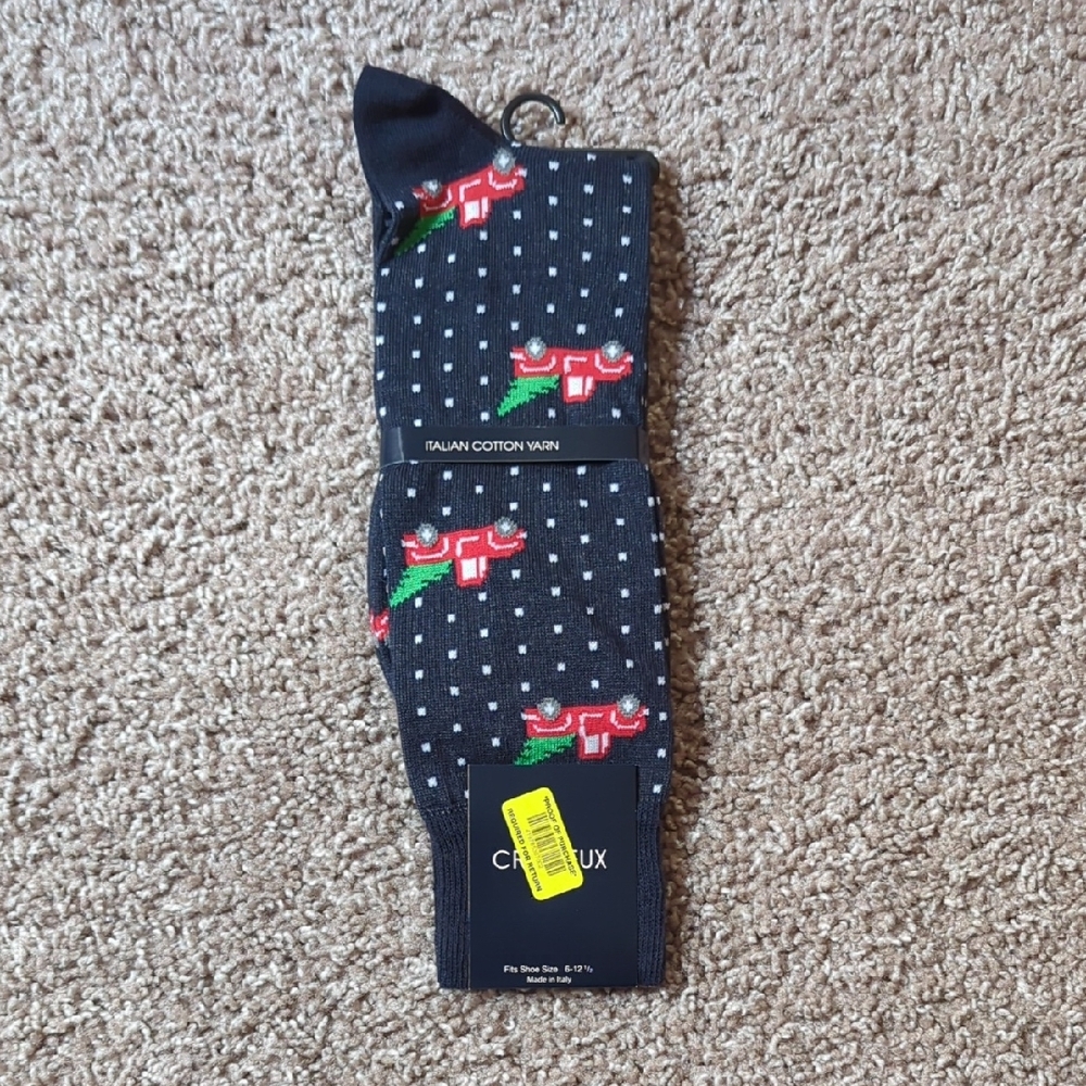 Chaps Red and Blue Dress Socks with Playful Pattern